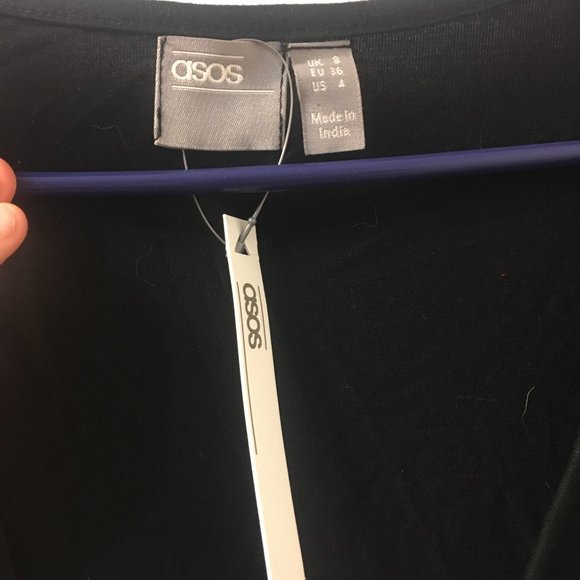 ASOS Embroidered Black Wrap Minidress - Picture 5 of 7